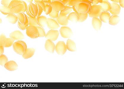 Uncooked pasta isolated on white