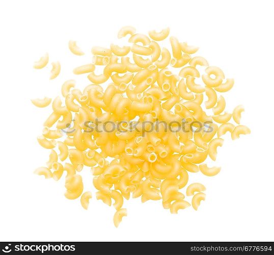 Uncooked pasta isolated on white