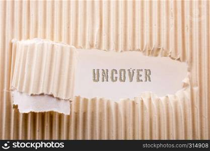 Uncover wording on a Rolled up torn paper in view