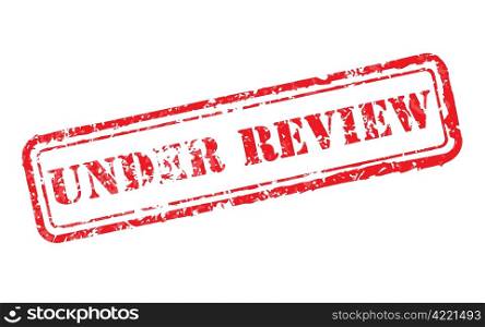 Under review rubber stamp vector illustration. Contains original brushes