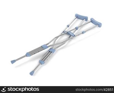 Underarm crutches on white background