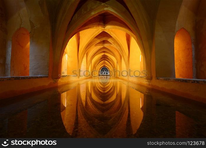 Underground bahs at Royal Alcazar - Seville, Spain