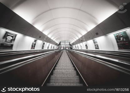 underground escalator in motion