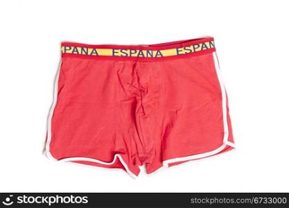 underpants decorated with the colors of the flag of Spain
