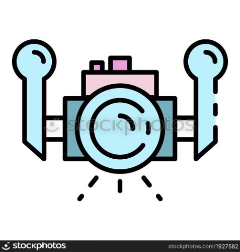 Underwater camera icon. Outline underwater camera vector icon color flat isolated. Underwater camera icon color outline vector