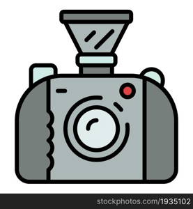 Underwater camera icon. Outline underwater camera vector icon color flat isolated. Underwater camera icon color outline vector