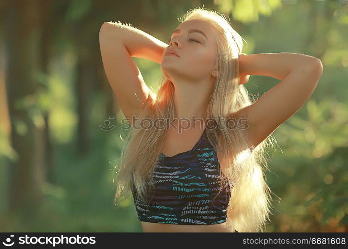 underwater freshwater green landscape / underwater landscape of the lake ecosystem, algae, green water, fresh water