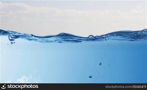 Underwater nature background. Cristal blue water image summer vacation concept