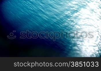 Underwater scene,sunbeams shining through water&acute;s surface