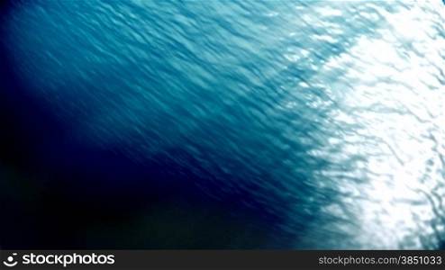 Underwater scene,sunbeams shining through water&acute;s surface