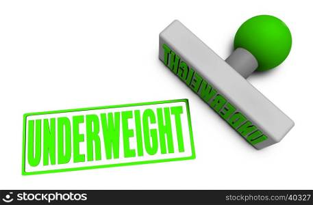 Underweight Stamp or Chop on Paper Concept in 3d