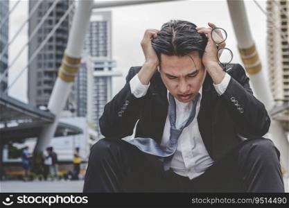 Unemployed Jobless People Crisis who Recession, Stress and lose job. Despair office People feel Stressful in depress situation. Middle aged people despair low economic crisis. Stressed Jobless Concept