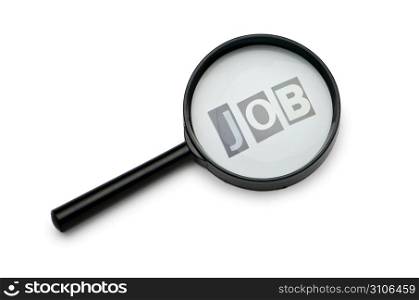 Unemployment concept with magnifying glass