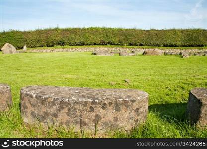 UNESCO World Heritage - ancient circle of stones at Newgrange, in Ireland.