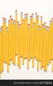 Uneven row of pencils.