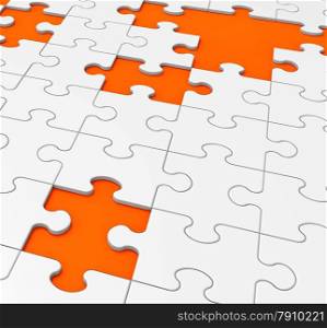 . Unfinished Puzzle Shows Missing Pieces Or Uncompleted