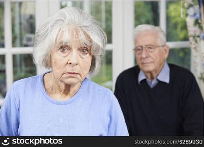 Unhappy Senior Couple At Home Together
