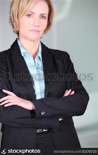 Unimpressed woman with her arms folded