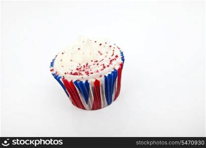 Union Jack cupcake against white background