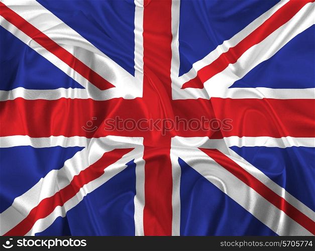 Union Jack flag with folds and creases