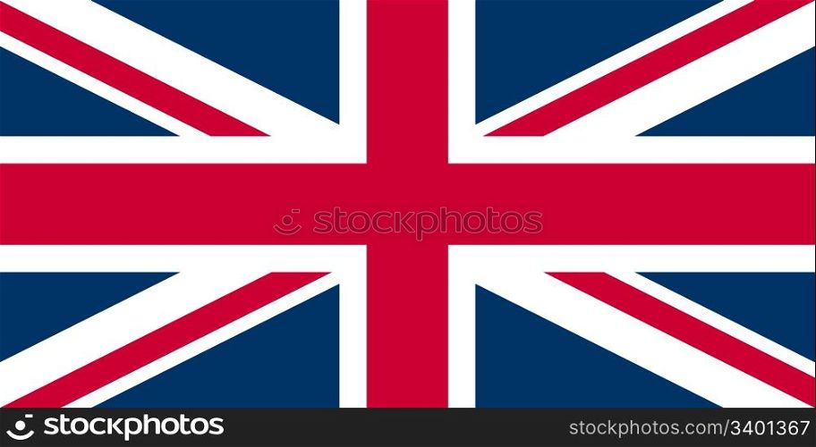 Union Jack. UK Flag Union Jack - Proper normalised ratio (2:1) and colours (RGB 204,0,51 - 255,255,255 - 0,51,102)