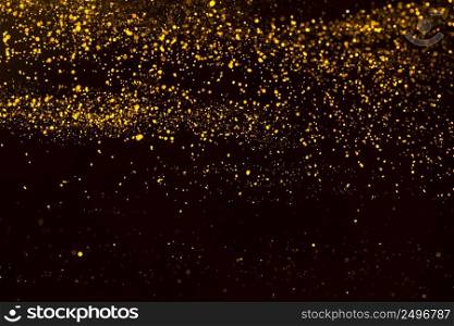 Unique abstract gold dust rain bokeh 