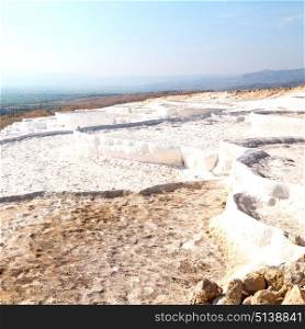 unique abstract in pamukkale turkey asia the old calcium bath and travertine water