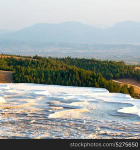 unique abstract in pamukkale turkey asia the old calcium bath and travertine water