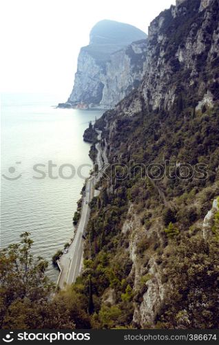 unique and famous Strada della Forra Scenic road at caves leading from Tremosine to Pieve