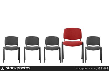 Unique red chair. It is isolated on a white background