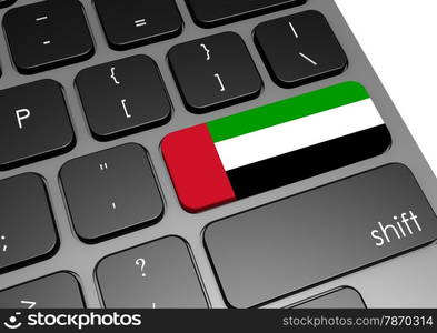 United Arab Emirates keyboard image with hi-res rendered artwork that could be used for any graphic design.. United Arab Emirates