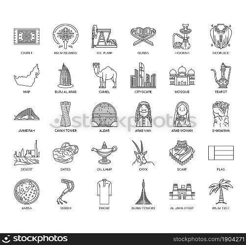 United Arab Emirates Symbol, Thin Line and Pixel Perfect Icons