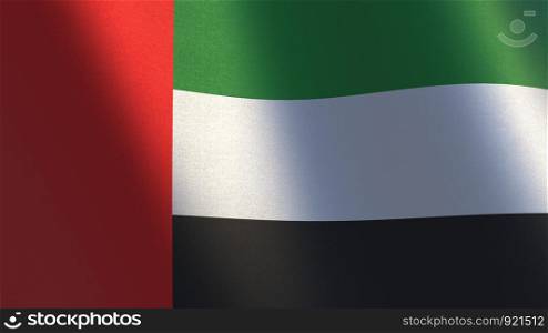 United Arab Emirates waving flag. 3d Illutration