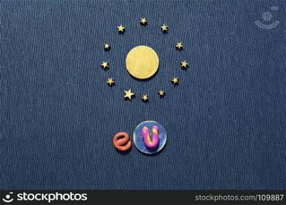 United Europe symbol sun in a circle of stars
