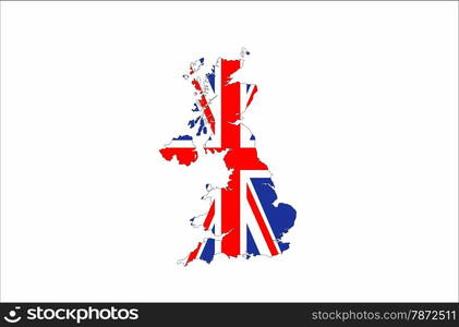 united kingdom country flag map shape illustration