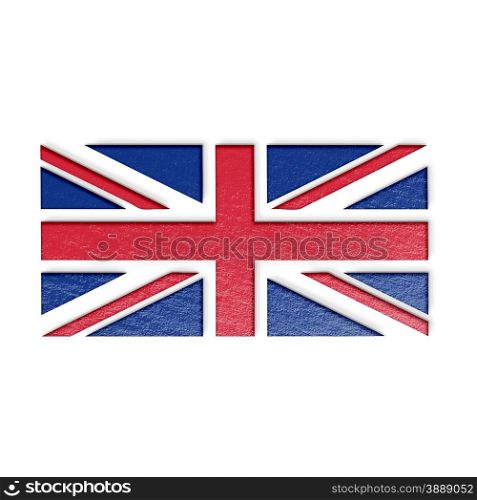 United Kingdom flag isolated on white stylized illustration.
