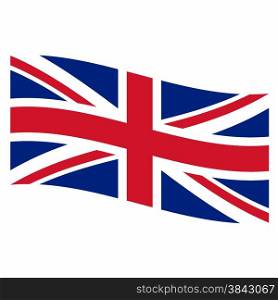 United Kingdom flag rippled. Rippled national flag of United Kingdom, Europe illustration