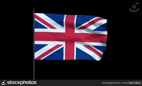 United Kingdom Flag Waving, Seamless Loop