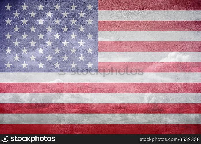 United States flag illustration. United States flag vintage sky illustration. United States flag illustration