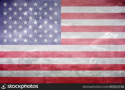 United States flag illustration. United States flag vintage sky illustration. United States flag illustration