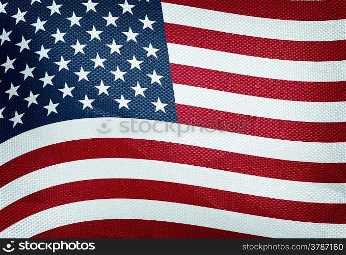 United States flag waving. Detailed fabric texture. Close up