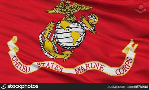 United States Marine Corps Flag, Closeup View. United States Marine Corps Flag Closeup