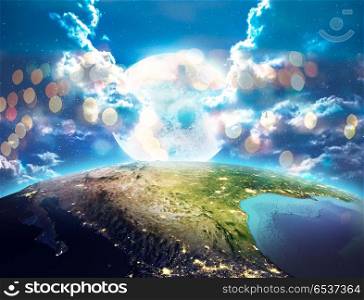United States of America. 3D rendering. United States of America. Elements of this image furnished by NASA. 3D rendering. United States of America. 3D rendering