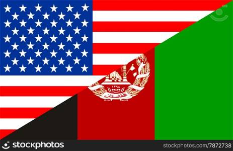 united states of america and afghanistan half country flag