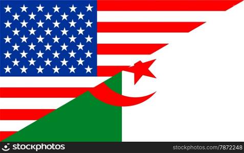 united states of america and algeria half country flag
