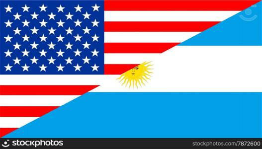 united states of america and argentina half country flag