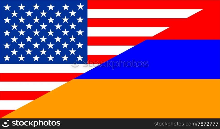 united states of america and armenia half country flag