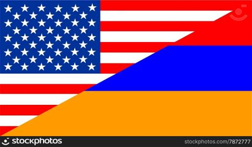 united states of america and armenia half country flag