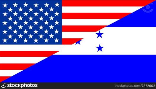 united states of america and honduras half country flag