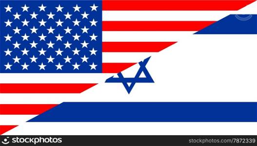 united states of america and israel half country flag